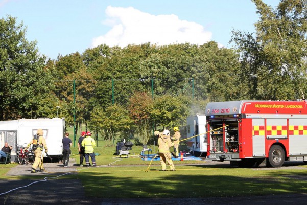 Brand i husvagn på Borstahusen Camping, Landskrona